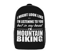 Personality Travel Bag Love Mountain Biking Daypack Printed Rucksack for Hiking, Travel, Work, 42X32X14Cm