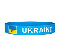 Personality Ukraine Flag Silicone Bracelet Rubber Bracelets Adult Fashion Party Sports Accessory Unisex for Men Women Festival Parade Party Decoration Ukrainian Flag Bracelet Gifts, one size, As
