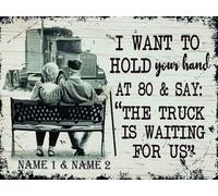 Personalizable Truck I Want To Hold Your Hand At 80 & Say The Truck Is Waiting Doormat Heavy Duty Door Mat Low Profile Floor Mats For Laundry Room Outdoor Dogs 40 X 60Cm