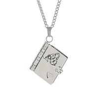 Personalization To My Granddaughter Book Necklace, The Most Beautiful Chapter Book Necklace for Granddaughter Daughter (Style-B Silver)