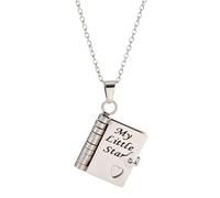Personalization To My Granddaughter Book Necklace, The Most Beautiful Chapter Book Necklace for Granddaughter Daughter (Style-A Silver)