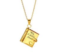 Personalization To My Granddaughter Book Necklace, The Most Beautiful Chapter Book Necklace for Granddaughter Daughter (Little Star Granddaughter - Gold)