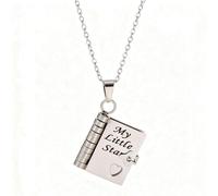 Personalization To My Granddaughter Book Necklace, The Most Beautiful Chapter Book Necklace for Granddaughter Daughter (Little Star Granddaughter - Silver)