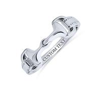 Personalize Cowgirl Equestrian Lover Double Horse Snaffle Bit Band Ring Western Jewelry For Women Teen .925 Sterling Silver Custom Engraved