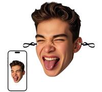 Personalize Paper Funny Mask, Custom Photo Prank Headgear, Personalized Life-Size Cardboard Cutout with Stand, for Wedding, Anniversary, Party Decoration, 1-8 ft (Mask)