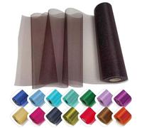 Personalize Pro 29cm x 25m Organza Sheer Fabric Roll | Elegant Decorative Cloth for Weddings, Special Events, Ribbons, Dress Accents, Chair Bows, Table Runners, Party Favors & Crafting | Dark Brown