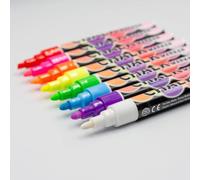 Personalize Pro 8 Pcs Chalk Marker Pens Neon Vibrant Coloured Jumbo Wipeable Pens, Ideal for White Boards, Glass & Windows, Washable, Erasable, Liquid Chalk Pens for Chalkboard, Drawing, Writing