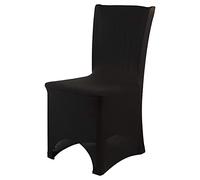 Personalize Pro Black Spandex Chair Covers - Stretch Fabric, Removable & Washable Slipcovers for Weddings, Banquets, Ceremonies, Hotel Dining, Party Décor (Pack of 1)