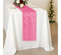 Personalize Pro - Crushed Velvet Party Long Table Runner Pink - For Spring Party, Banquet, Wedding, Reception, Home Dinning Space Christmas Decoration (33 x 274 cm) - Pack of 1