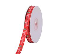 Personalize Pro Grosgrain Ribbon, Snowflake & Xmas Tree Printed Red Christmas Ribbon for Gift Wrapping, Xmas Tree Wreath Decoration Party Christmas Favor Party, DIY Craft Projects, 10mm x 25 Yards