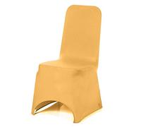 Personalize Pro Light Gold Spandex Chair Covers - Stretch Fabric, Removable & Washable Slipcovers for Weddings, Banquets, Ceremonies, Hotel Dining, Party Décor (Pack of 1)