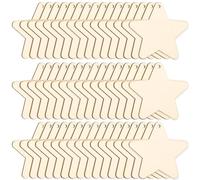 Personalize Pro Wooden Star Ornaments | 100 Birch Wood Star Shaped Slices | Ideal for DIY Crafts, Decorations & Christmas Craft Supplies