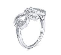 Personalize Romantic Holiday Party Bridal Cubic Zirconia Pave CZ Vintage Victorian Style Ribbon Band Bow Ring for Women Teen .925 Sterling Silver Custom Engraved