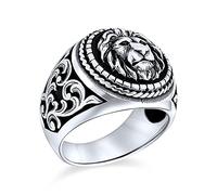 Personalize Statement Vintage Style King Of Jungle Lion Ring For Men Solid Oxidized .925 Sterling Silver Handmade In Turkey