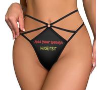 Personalize Thong Custom Text Words Names Ladies Lingerie Panty for Honeymoon Valentines Birthday Gift