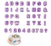 Personalize Your Cake with 40 Pcs Fondant Letter Cutters, Alphabet Cookie Cutters＆Cake Letters Stamps Set, Letter Cutters for Wedding Birthday Christmas Shower