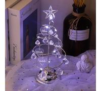 Personalized 1-12 Photo Desktop Christmas Tree Lights,Crystal Christmas Tree with Customized Names,Desktop Christmas Ornaments with Names,Customized Crystal Christmas Tree Night Lights