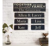 Personalized 1-15 Child's Names Wooden Plaque Together We Make One Beautiful Family Hanging Sign Grandkids Sign DIY Grandchildren Sign Birthday Mother's Day Home Decoration Gift for Mom Grandma Wife
