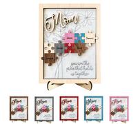 Personalized 1-9 Child's Names Puzzle Piece Sign You Are The Piece That Holds Us Together Wood Plaque Mother's Day Puzzle Sign for Mom Grandma (Style 3)