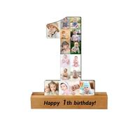Personalized 1-99 Number 1st Birthday Gift Baby Picture Collage Frame First Birthday Photo Collage Frame Baby Girls Boys My First Year Picture Frame Album Baby Shower Birthday Decoration