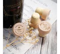 Personalized 10pcs Wooden Wine Cork Stoppers with Kraft Pop-up Stopper Stand Card Wedding Party Ideas Thank You Favors for Guest (30pcs)