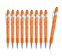 Personalized 2-in-1 Ballpoint Pen with Stylus - Custom Text/Name/Message - Ballpoint Pen Personalised Motivational Messages Pen for Father's Day, Mother's Day, Adults Kids Gifts (Orange)