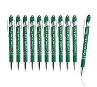 Personalized 2-in-1 Ballpoint Pen with Stylus - Custom Text/Name/Message - Ballpoint Pen Personalised Motivational Messages Pen for Father's Day, Mother's Day, Adults Kids Gifts (Dark Green)