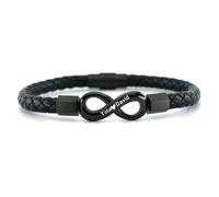 Personalized 2 Names Infinity Leather Bracelet, Custom Name Stainless Steel Braided Bracelet, To My Men Bracelet for Dad Husband, for Birthday, Anniversary, Valentine