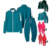 Personalized 2 Piece Squid Sweatshirt, Game 3 Costume Tracksuit, Full Zip Sports Jogging Casual Sweat Jacket Outfits, The Gamer Green Tracksuit (UK, Age, One Size, Regular, Sky Blue)