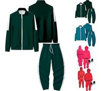 Personalized 2 Piece Sweatshirt,Game 3 Costume Tracksuit,Full Zip Sports Jogging Casual Sweat Jacket Outfits, The Gamer Green Tracksuit (UK, Alpha, One Size, Regular, Regular, Dark Green)