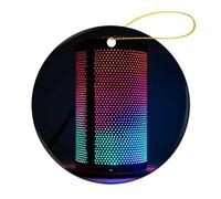Personalized 2024 Christmas Ornaments Round Ceramic Ornament Illuminated Speakers Christmas Tree Hanging Ornament 2.8" Xmas Keepsake for Xmas Family Party Holiday Decor