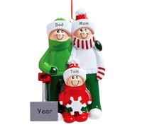 Personalized 2026 Ornament Snowman Family of 3 Christmas Tree Decoration Artisanal Customized Decoration Family Ornament DIY Name Pendant Xmas Tree Decor