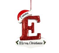 Personalized 26 Letters Christmas Tree Decoration, Custom A to Z Letter Christmas Ornaments, Letters Christmas Hanging Pendant, Customizable Name Christmas Tree Hanging Decorations - E