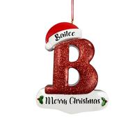 Personalized 26 Letters Christmas Tree Decoration, Custom A to Z Letter Christmas Ornaments, Letters Christmas Hanging Pendant, Customizable Name Christmas Tree Hanging Decorations - B