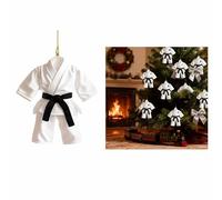 Personalized 2D Flat Acrylic Karate Taekwondo Black Belt Christmas Tree Ornament, Custom Text Martial Arts Holiday Decoration for Boys and Girls, DIY Thanksgiving