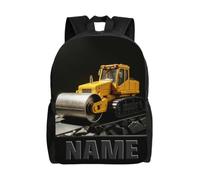 Personalized 2D Flat Engineering Car-Themed Large Capacity Daypack Gifts Architecture-Themed Prints Casual Backpack Custom Road Rollers Prints Backpack with Names for Architecture Women and Men