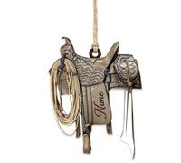 Personalized 2D Flat Western Horse Saddle Christmas Ornament,Custom Horse Saddle Hanging Ornaments for Christmas Trees,Xmas Western Gift for Cowboy Cowgirl Horse Lovers Rodeo Riders