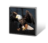 Personalized 3D Bald Eagle Lapel Pin for Men Women Cute Funny Square Brooch for Ease And Safe Aluminum Alloy Brooches Suit Dress Accessories Wedding Party