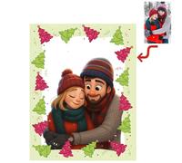 Personalized 3D Cartoon Portrait - Memorial Gifts Picture Frames, Cartoon Animation Portrait for Couples, Family, Pets, Cute Christmas Decor for Kids Room Wall Art Home