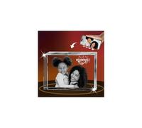 Personalized 3D Crystal Photo Frame With Night Light Personalized Hologram Cube Memorial Gifts For Christmas Custom Picture Engraved Gifts Wedding
