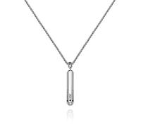 Personalized 3D Engraved Hexagon Bar Necklace with Diamonds Option for Men, Him, Dad in Stainless Steel, Various, Stainless Steel, No Gemstone