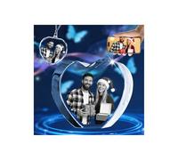 Personalized 3D Laser Etched Crystal Photo Cubes Gifts For Christmas Holographic Glass Photo Prints Custom Picture Gifts For Father's Day Sister Best Friend Birthday