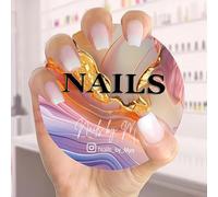 Personalized 3D Nail Photo Props, Custom Colorful Acrylic Nailfie Disk with Social Media and Commercial Promotion, Gift for Nail Artist(Color 1)