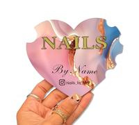 Personalized 3D Nailfie Disk, Custom Texts Nail Photo Prop, Acrylic Nailfie Disc for Salon Nail Display Stand and Social Media(Color 10)