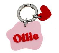 Personalized 3D Printed Custom Shape Pet ID Tag, Engraved Text Pet Identification Keychain, Durable Waterproof Charm for Dogs & Cats (E, M)