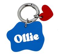 Personalized 3D Printed Custom Shape Pet ID Tag, Engraved Text Pet Identification Keychain, Durable Waterproof Charm for Dogs & Cats (D, M)