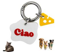 Personalized 3D Printed Dog Tag with Personalized Text, Pet Identification Tag Custom Pet Keychain - Custom Footprint Identification Marks for Animal Lovers (White, M:4.1CM)