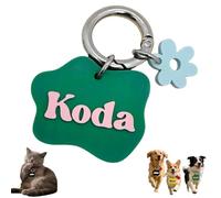 Personalized 3D Printed Dog Tag with Personalized Text, Pet Identification Tag Custom Pet Keychain - Custom Footprint Identification Marks for Animal Lovers (Green, M:4.1CM)
