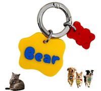 Personalized 3D Printed Dog Tag with Personalized Text, Pet Identification Tag Custom Pet Keychain - Custom Footprint Identification Marks for Animal Lovers (Yellow, S:3.3CM)