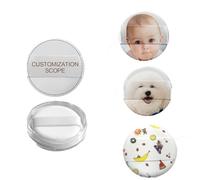 Personalized 3D Printed Face Cuff Powder Puff Custom HD Photo Art Design Dual-Use Wet & Dry Makeup Sponge, Hypoallergenic Washable